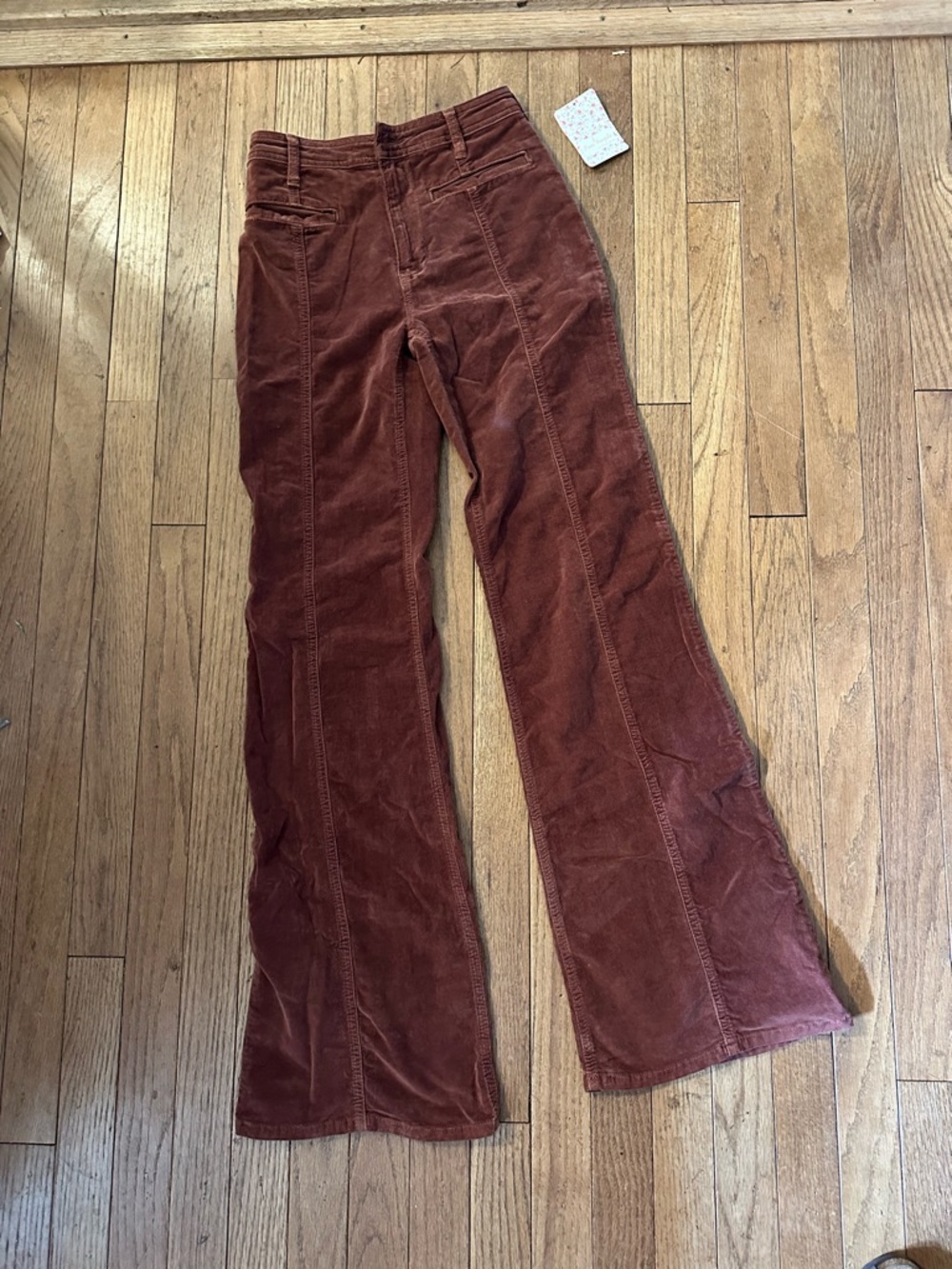 Free People Firecracker Flare Corduroy Jeans “Broke Button” needs repaired - Picture 6 of 13